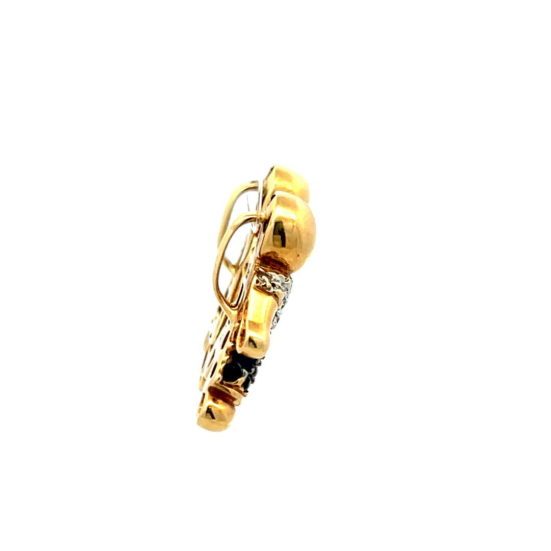 0.44 Carat Round Diamond 0.51 Carat Sapphire and Ruby 18K Yellow Gold Pendant