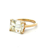 5.17 Carat Emerald Cut U VVS2 Diamond 18 Karat Yellow Gold Engagement Ring