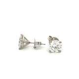 3.43 Carat Round Brilliant I SI1 Diamond 14 Karat White Gold Stud Earrings