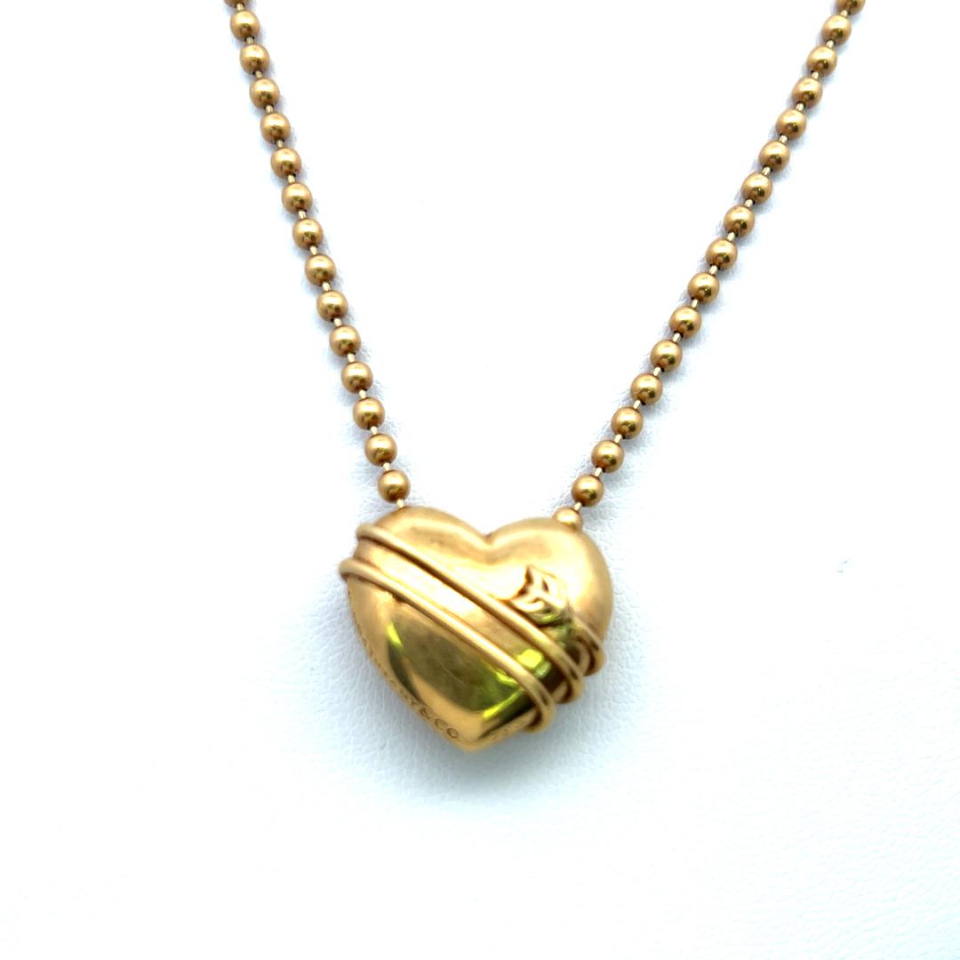 Tiffany & Co Cupid Arrow Heart 18 Karat Yellow Gold Pendant Necklace