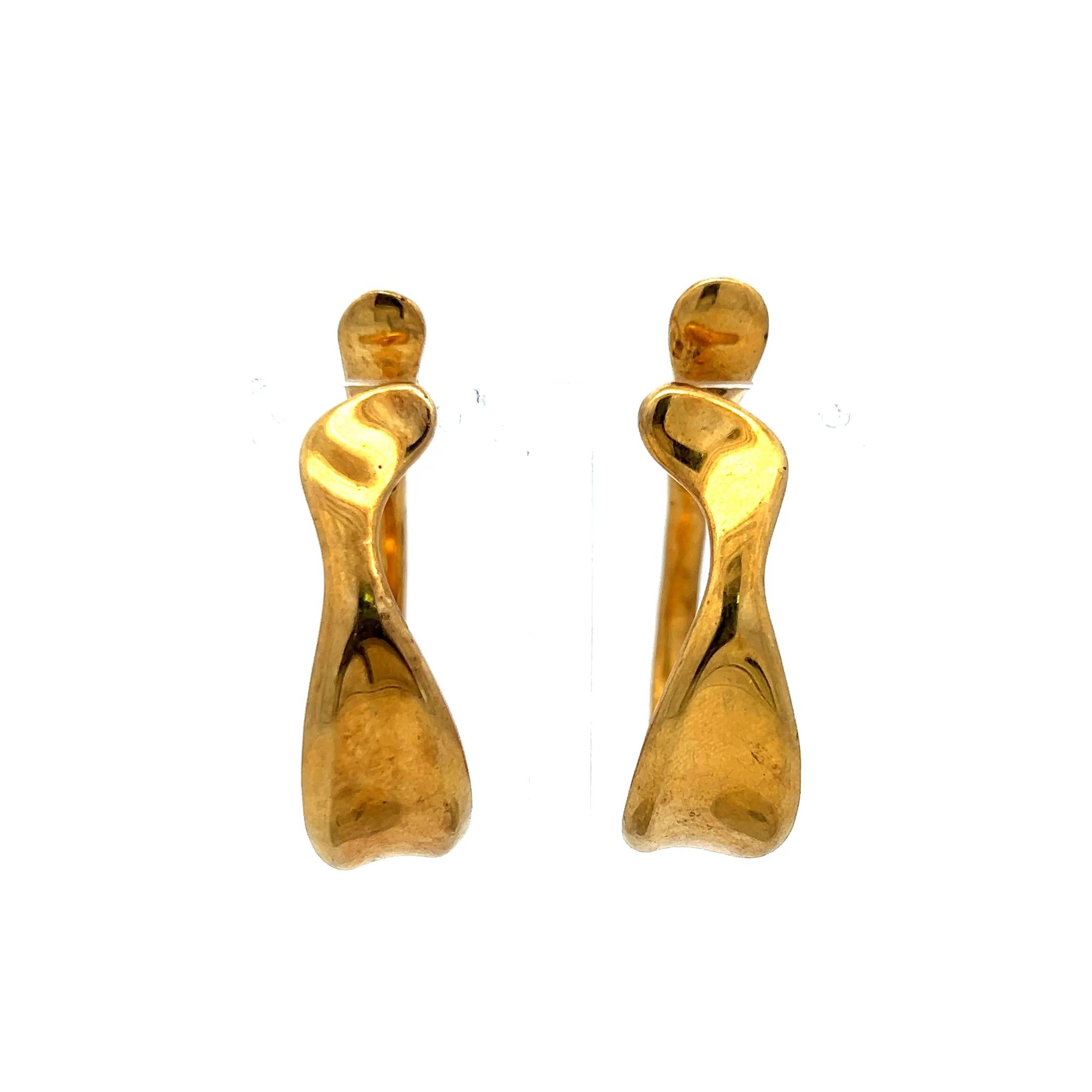 Tiffany & Co Elsa Peretti Vintage 18 Karat Yellow Gold Ear Cuff Earrings