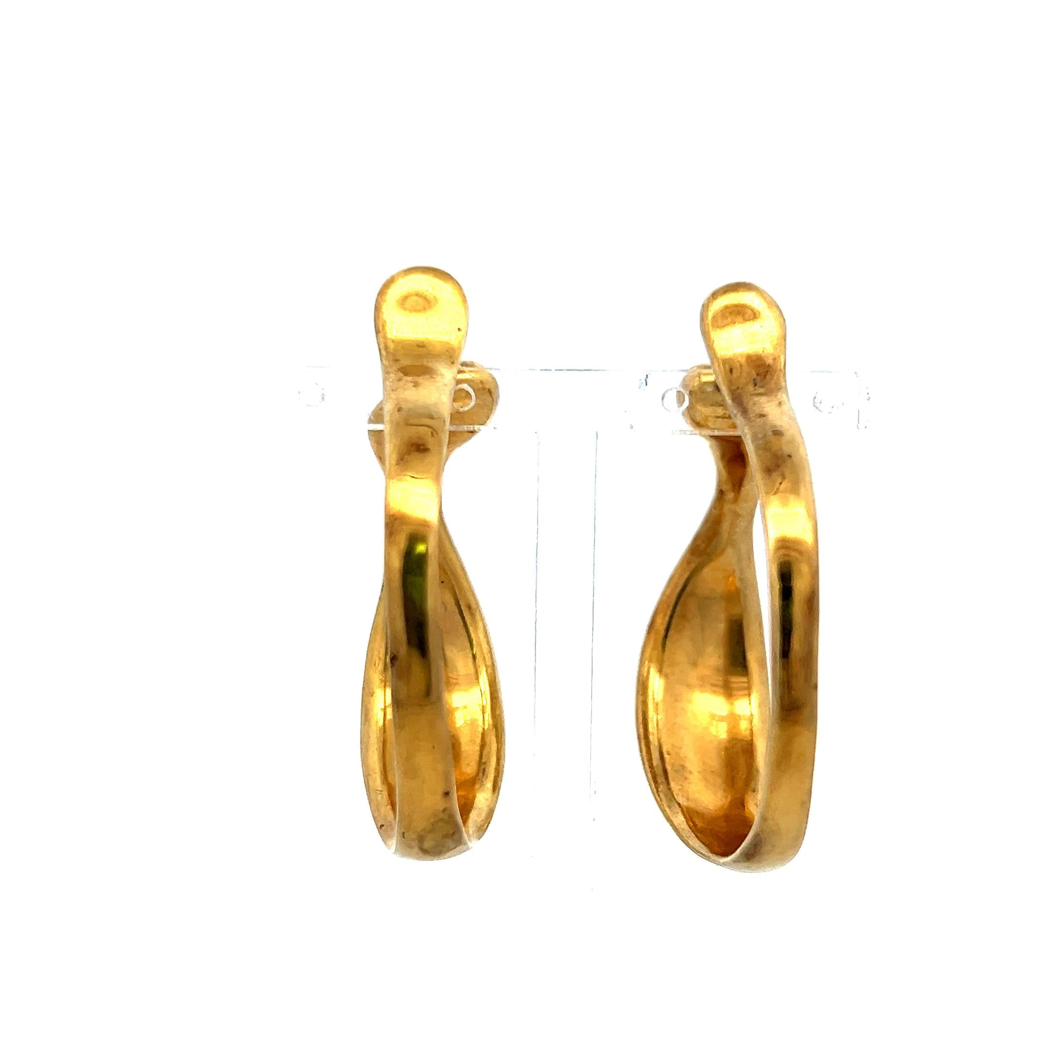 Tiffany & Co Elsa Peretti Vintage 18 Karat Yellow Gold Ear Cuff Earrings