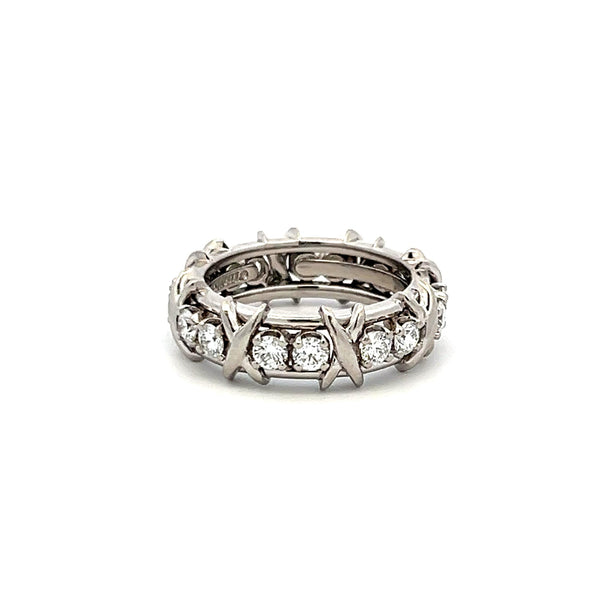 Tiffany & Co 1.14 Carat Round Brilliant F VS1 Diamond Platinum Band Ring