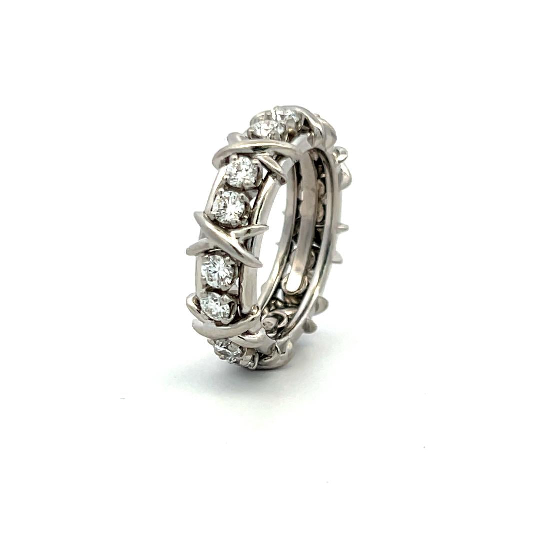 Tiffany & Co 1.14 Carat Round Brilliant F VS1 Diamond Platinum Band Ring