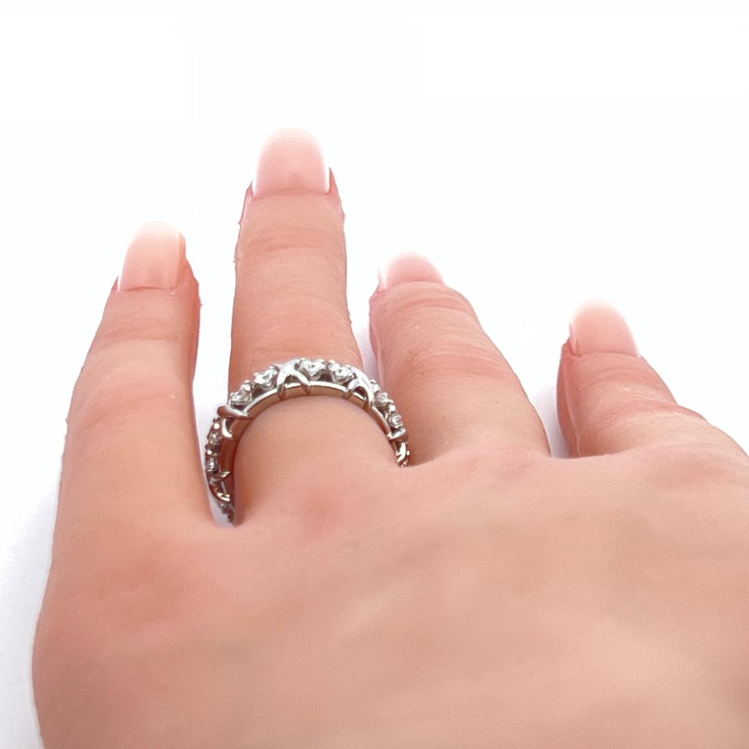 Tiffany & Co 1.14 Carat Round Brilliant F VS1 Diamond Platinum Band Ring