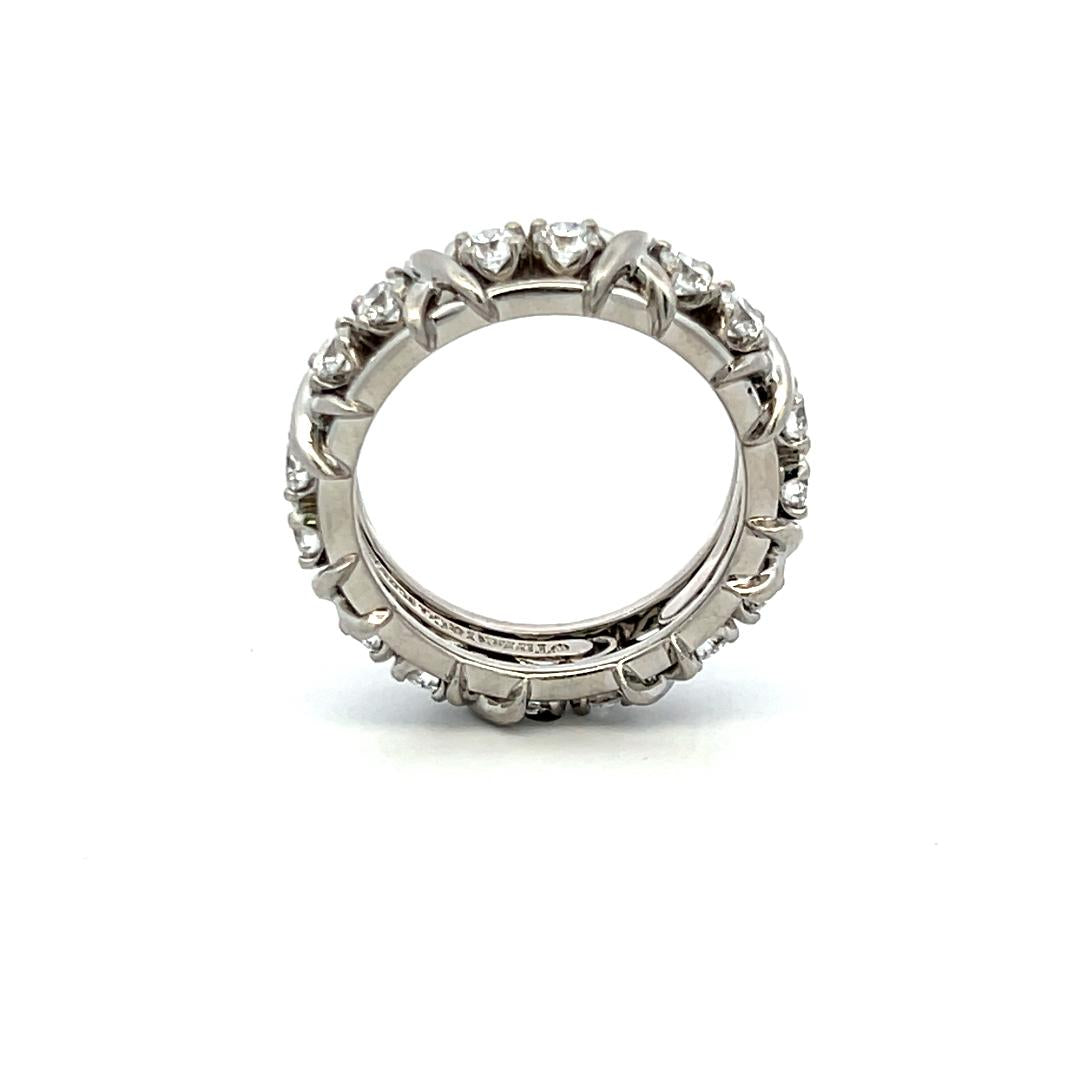 Tiffany & Co 1.14 Carat Round Brilliant F VS1 Diamond Platinum Band Ring