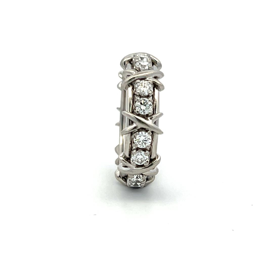 Tiffany & Co 1.14 Carat Round Brilliant F VS1 Diamond Platinum Band Ring