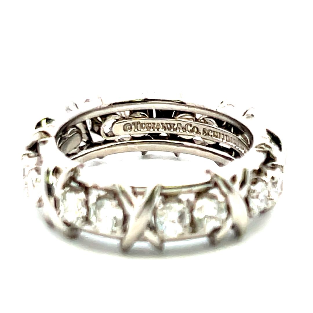 Tiffany & Co 1.14 Carat Round Brilliant F VS1 Diamond Platinum Band Ring
