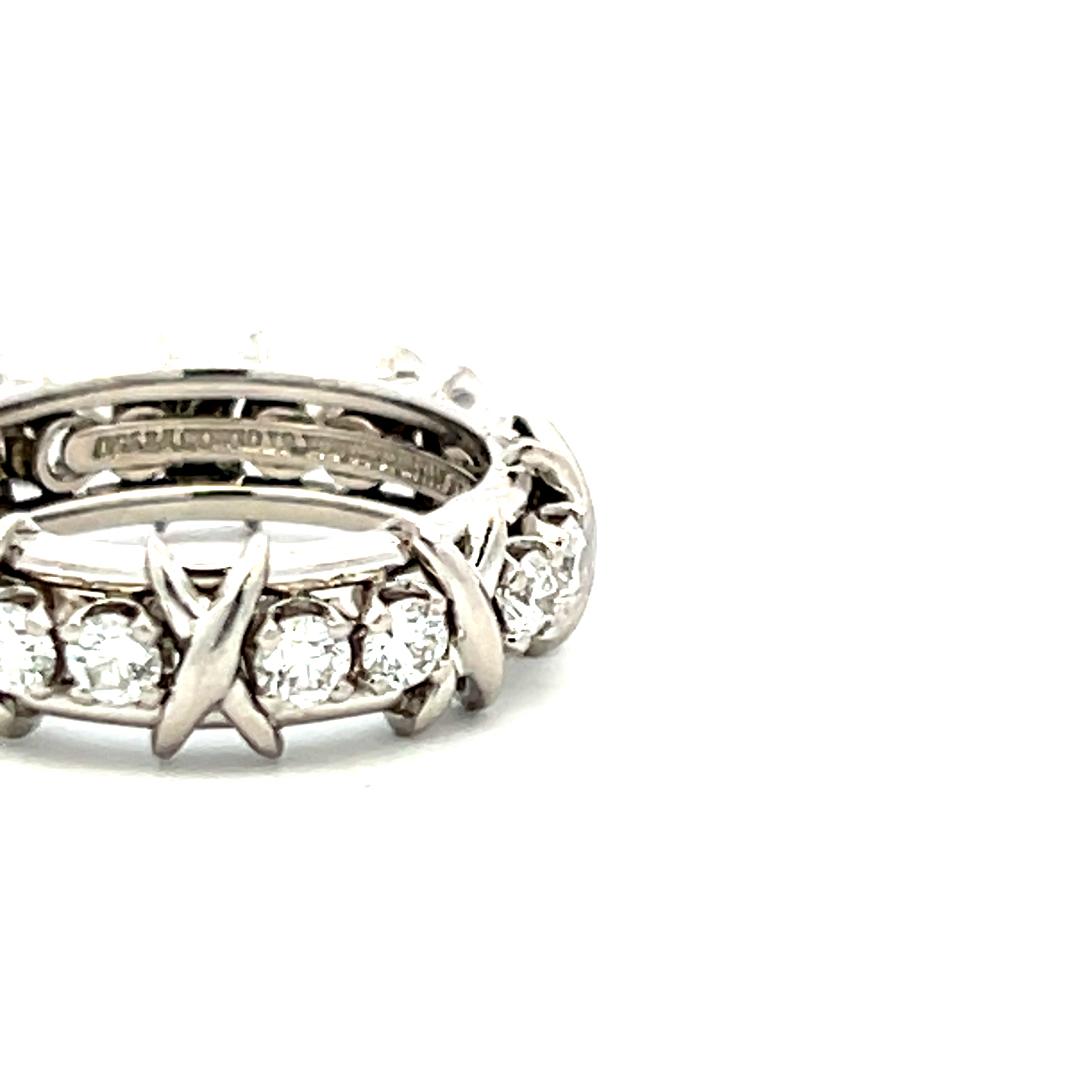 Tiffany & Co 1.14 Carat Round Brilliant F VS1 Diamond Platinum Band Ring