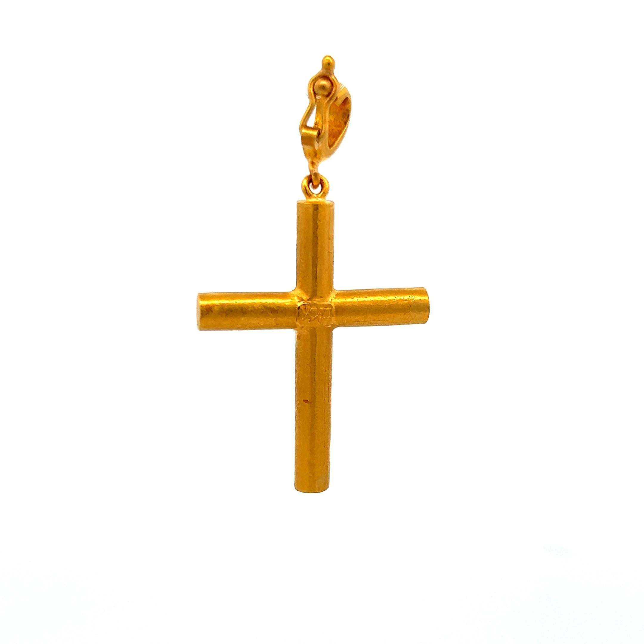 Yossi Vintage 8.60 Grams 24 Karat Yellow Gold Cross Pendant