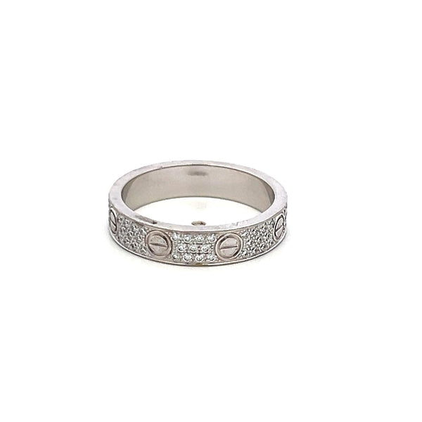 Cartier 0.31 Carat Round Brilliant F VS Diamond 18 Karat White Gold Love Ring