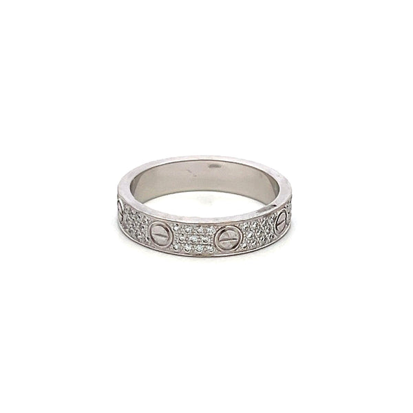 Cartier 0.31 Carat Round Brilliant F VS Diamond 18 Karat White Gold Love Ring