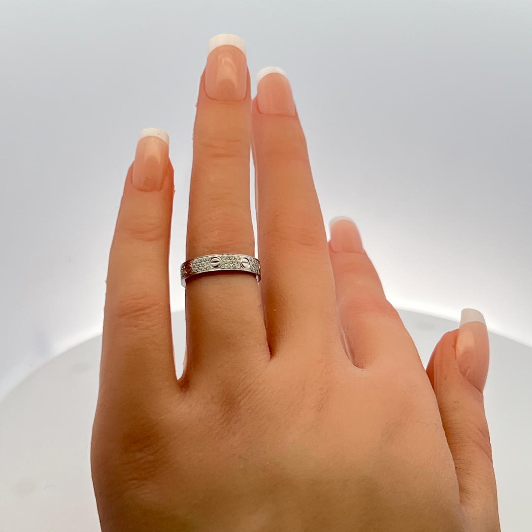 Cartier 0.31 Carat Round Brilliant F VS Diamond 18 Karat White Gold Love Ring