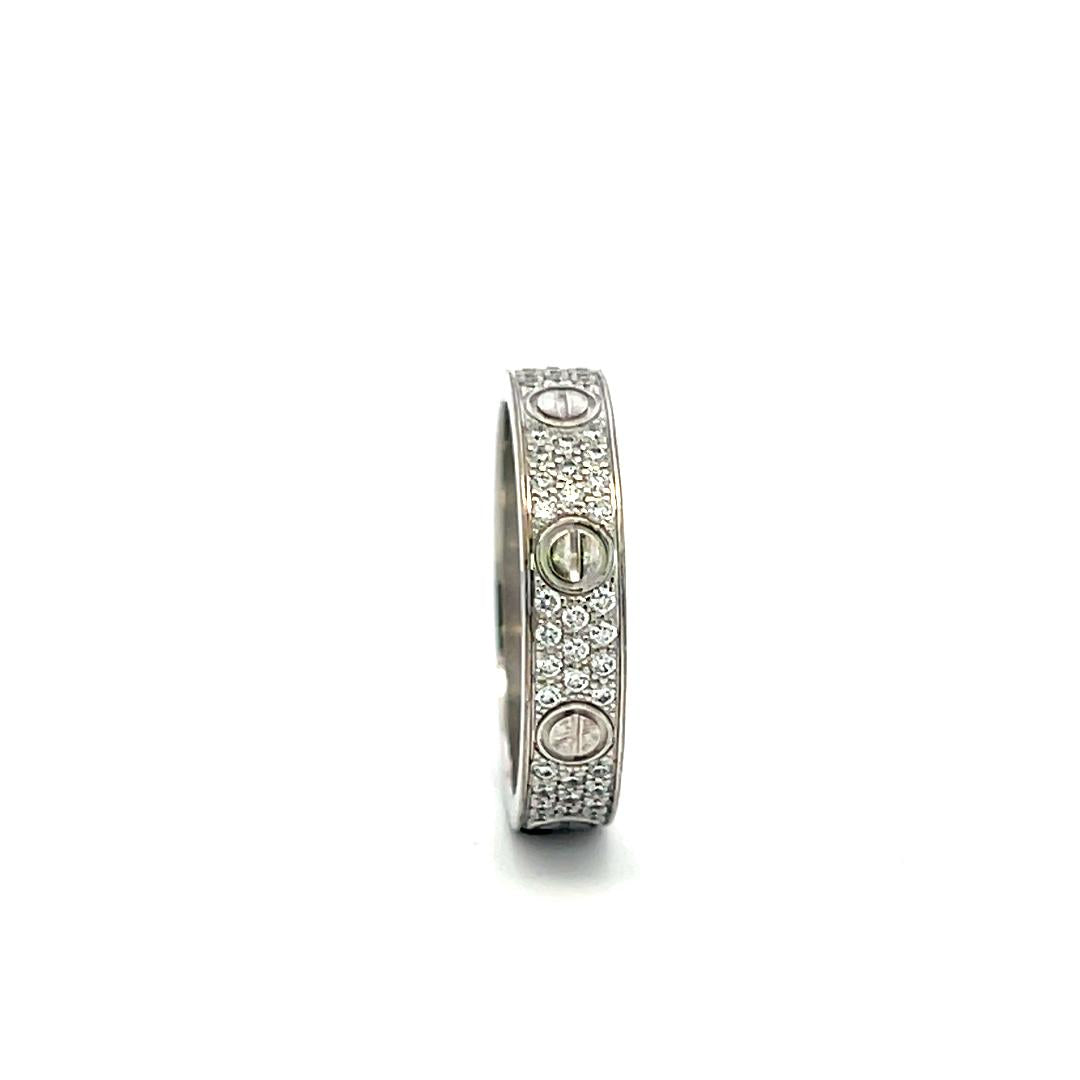 Cartier 0.31 Carat Round Brilliant F VS Diamond 18 Karat White Gold Love Ring