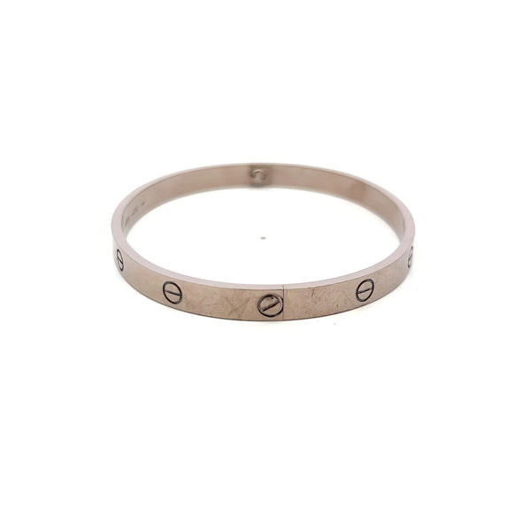 Cartier 18 Karat White Gold Love Bracelet Size 21 with Paper