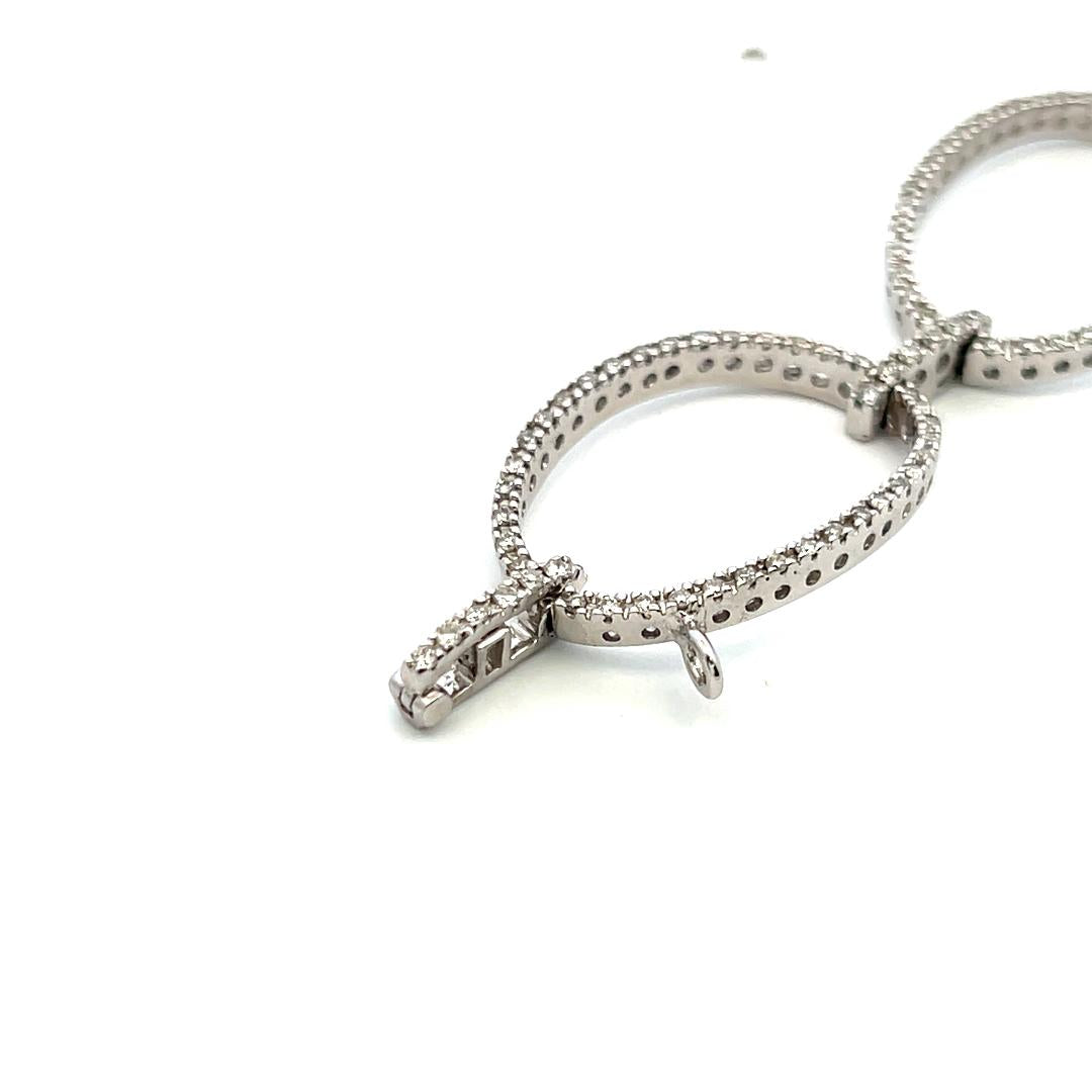 1.00 Carat Round Brilliant G VS Diamond 14 Karat White Gold Link Bracelet