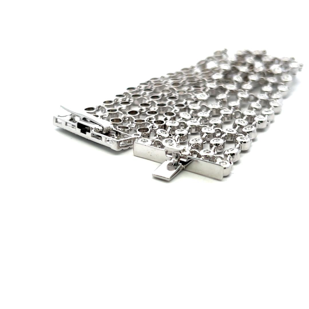 2.10ct G VS Diamond 18K White Gold Multi-Row Link Bracelet