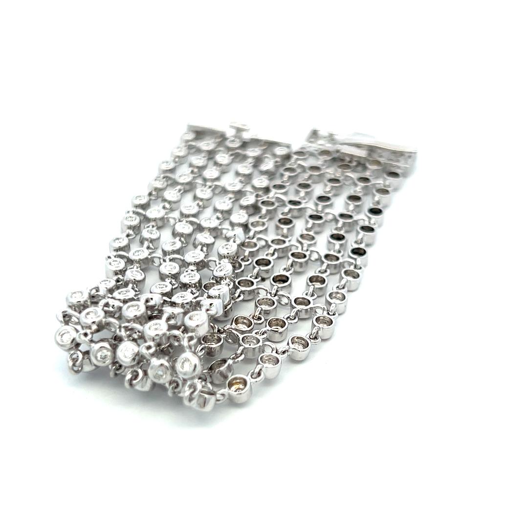 2.10ct G VS Diamond 18K White Gold Multi-Row Link Bracelet