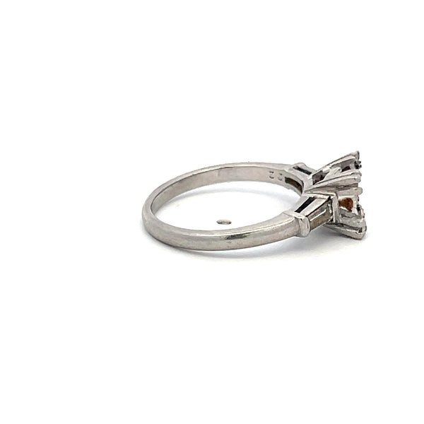 Antique 4.50 Grams Plat Diamonds Art-Deco Semi Mounting Ring Hold 1 carat