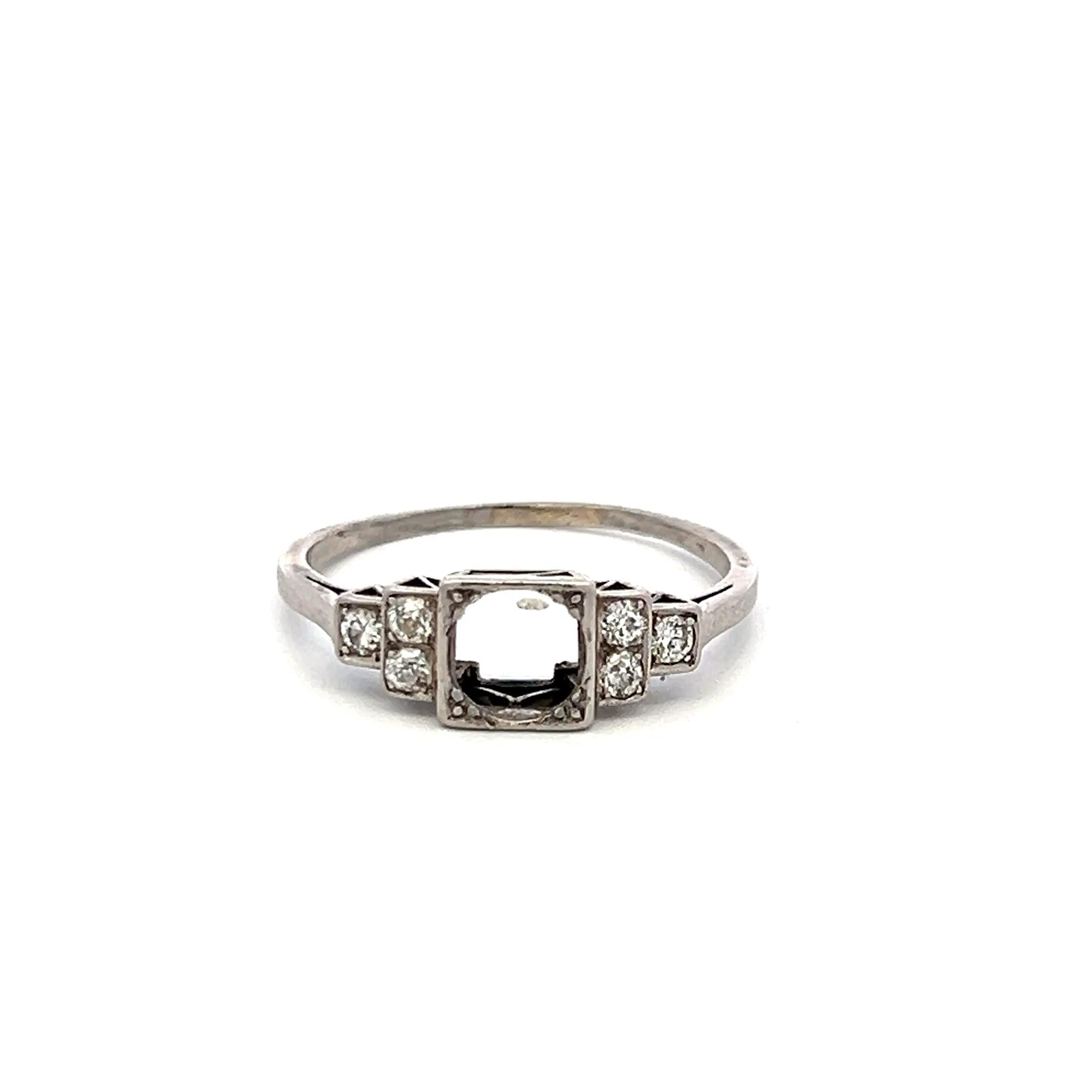 0.18 Carat Circular Brilliant Cut H SI Diamond Platinum Semi Mount Ring