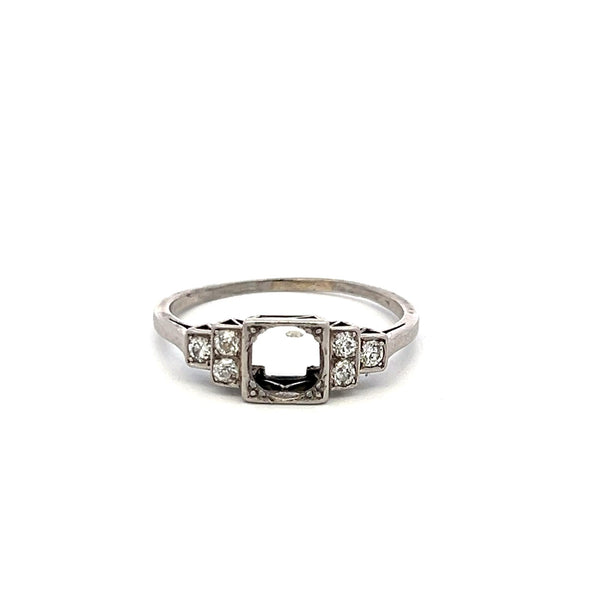 0.18 Carat Circular Brilliant Cut H SI Diamond Platinum Semi Mount Ring