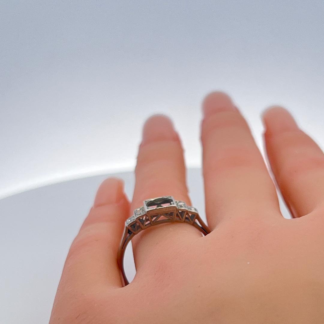 0.18 Carat Circular Brilliant Cut H SI Diamond Platinum Semi Mount Ring