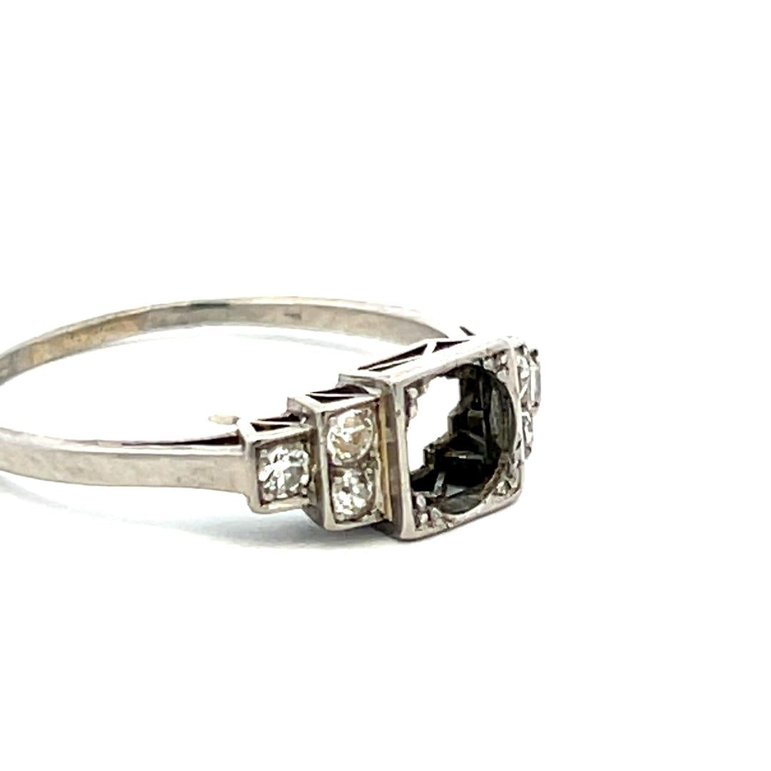 0.18 Carat Circular Brilliant Cut H SI Diamond Platinum Semi Mount Ring