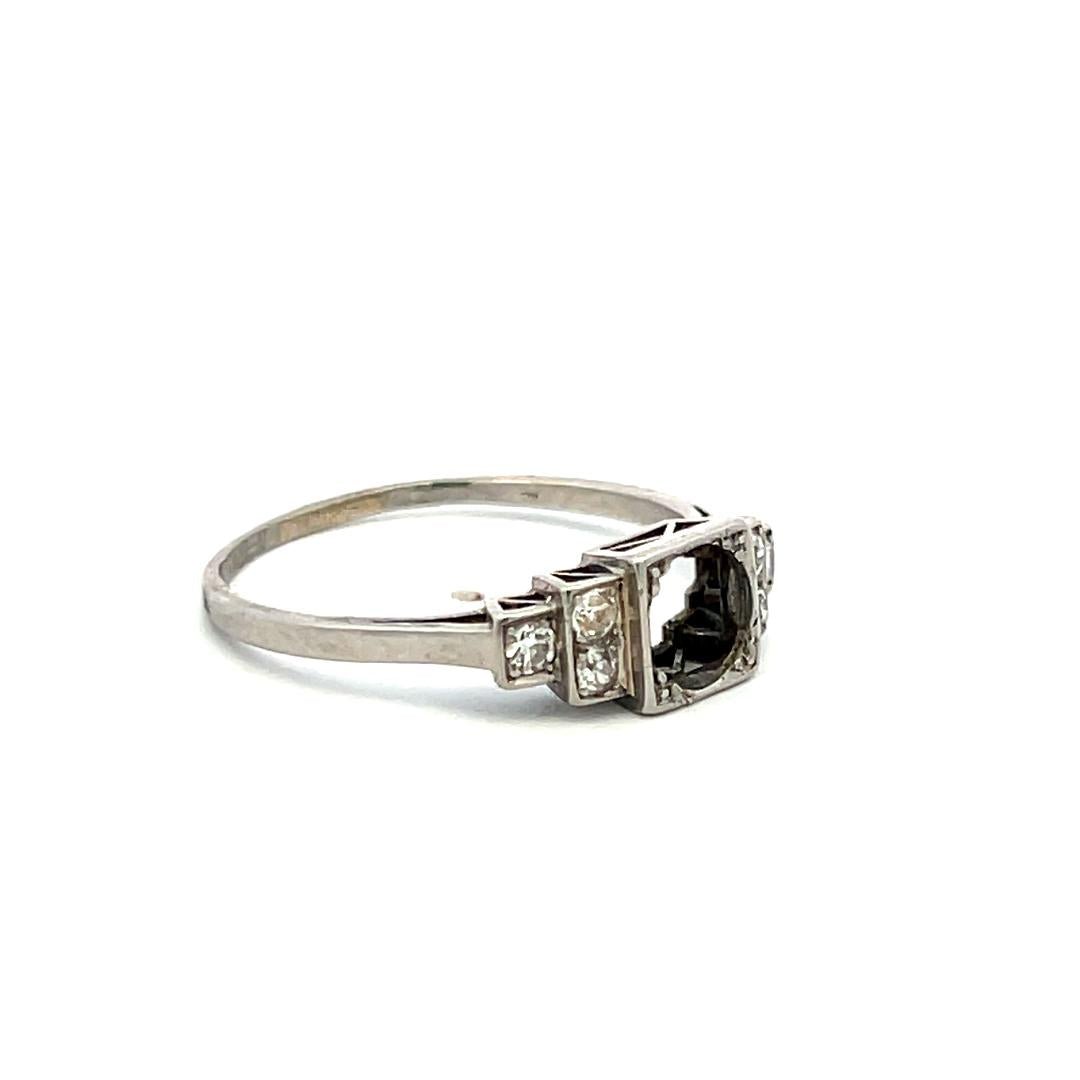 0.18 Carat Circular Brilliant Cut H SI Diamond Platinum Semi Mount Ring