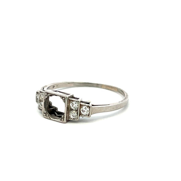 0.18 Carat Circular Brilliant Cut H SI Diamond Platinum Semi Mount Ring