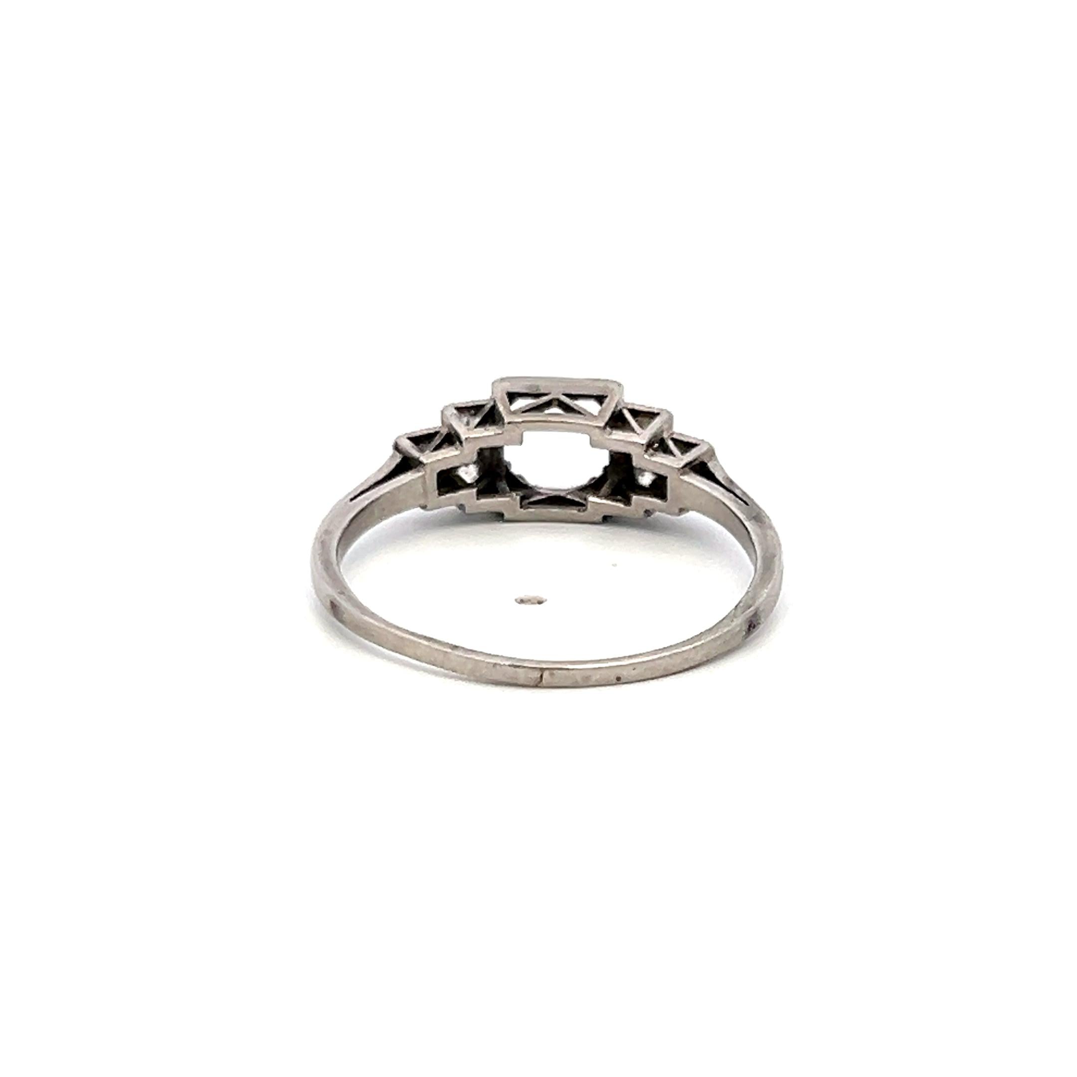 0.18 Carat Circular Brilliant Cut H SI Diamond Platinum Semi Mount Ring