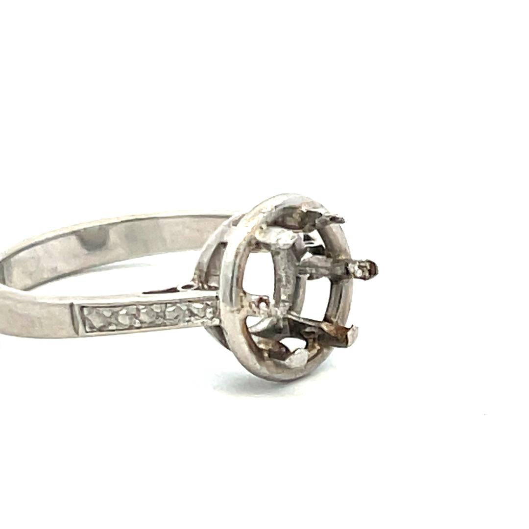 Vintage 5.50 Grams Size 6.5 Platinum Semi Mount Ring Holds 1.65 Carat Stone