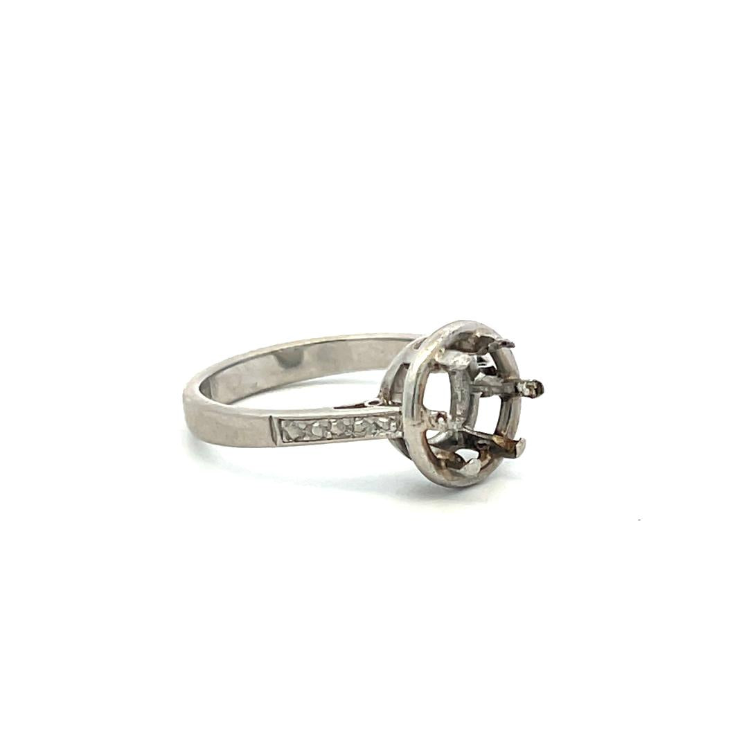 Vintage 5.50 Grams Size 6.5 Platinum Semi Mount Ring Holds 1.65 Carat Stone