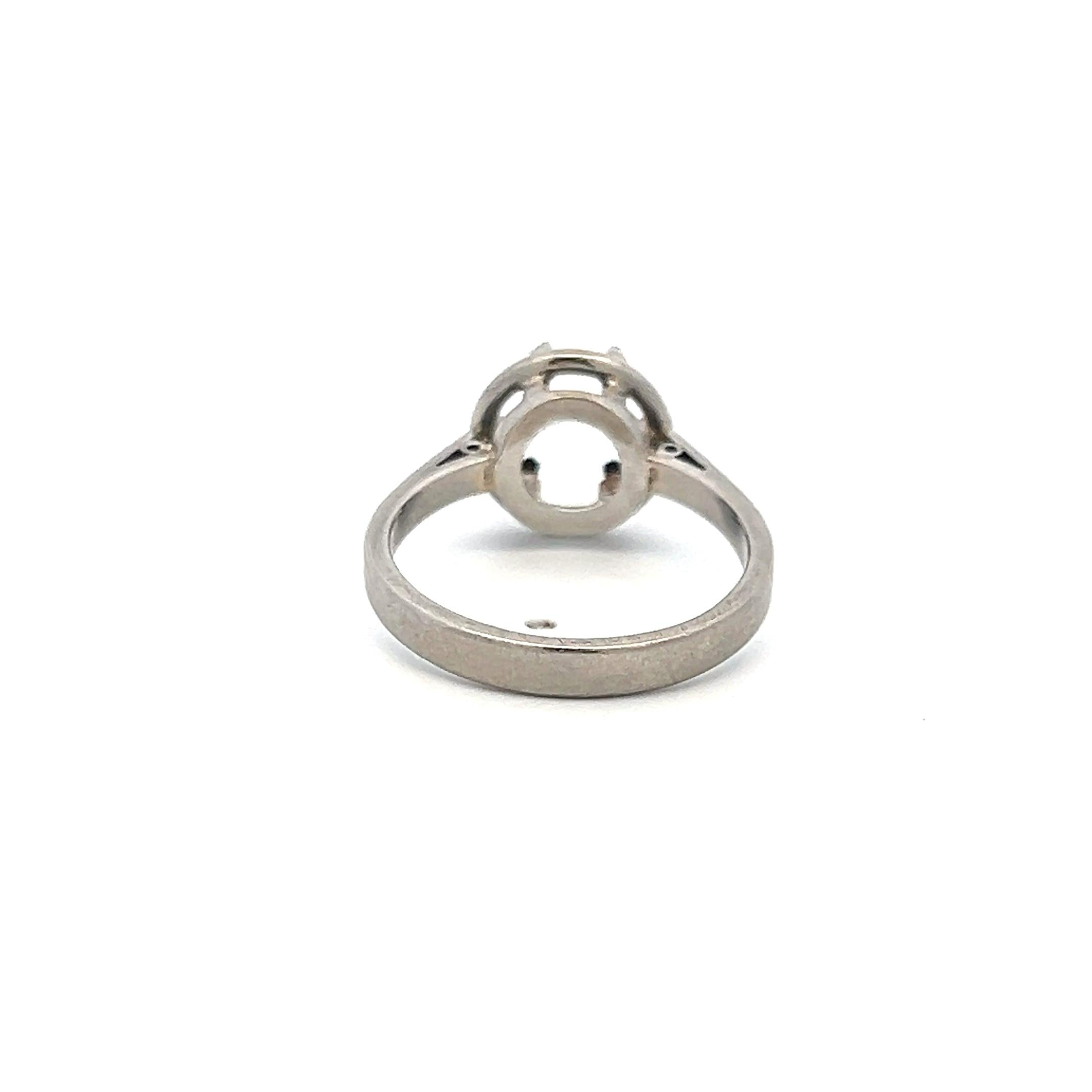 Vintage 5.50 Grams Size 6.5 Platinum Semi Mount Ring Holds 1.65 Carat Stone