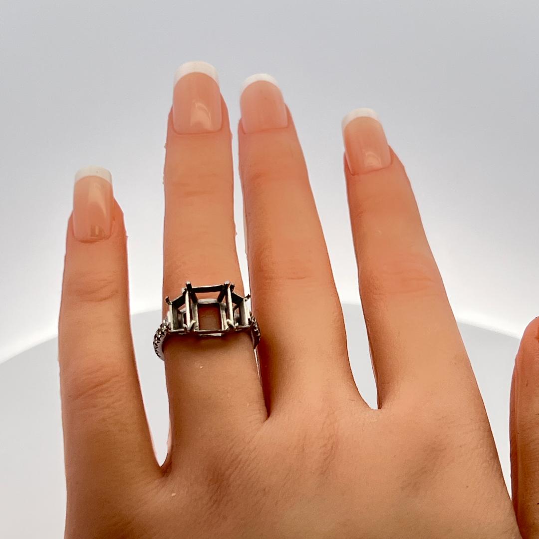 0.36 Carat Round Brilliant G VS Diamond Platinum Semi Mount Ring