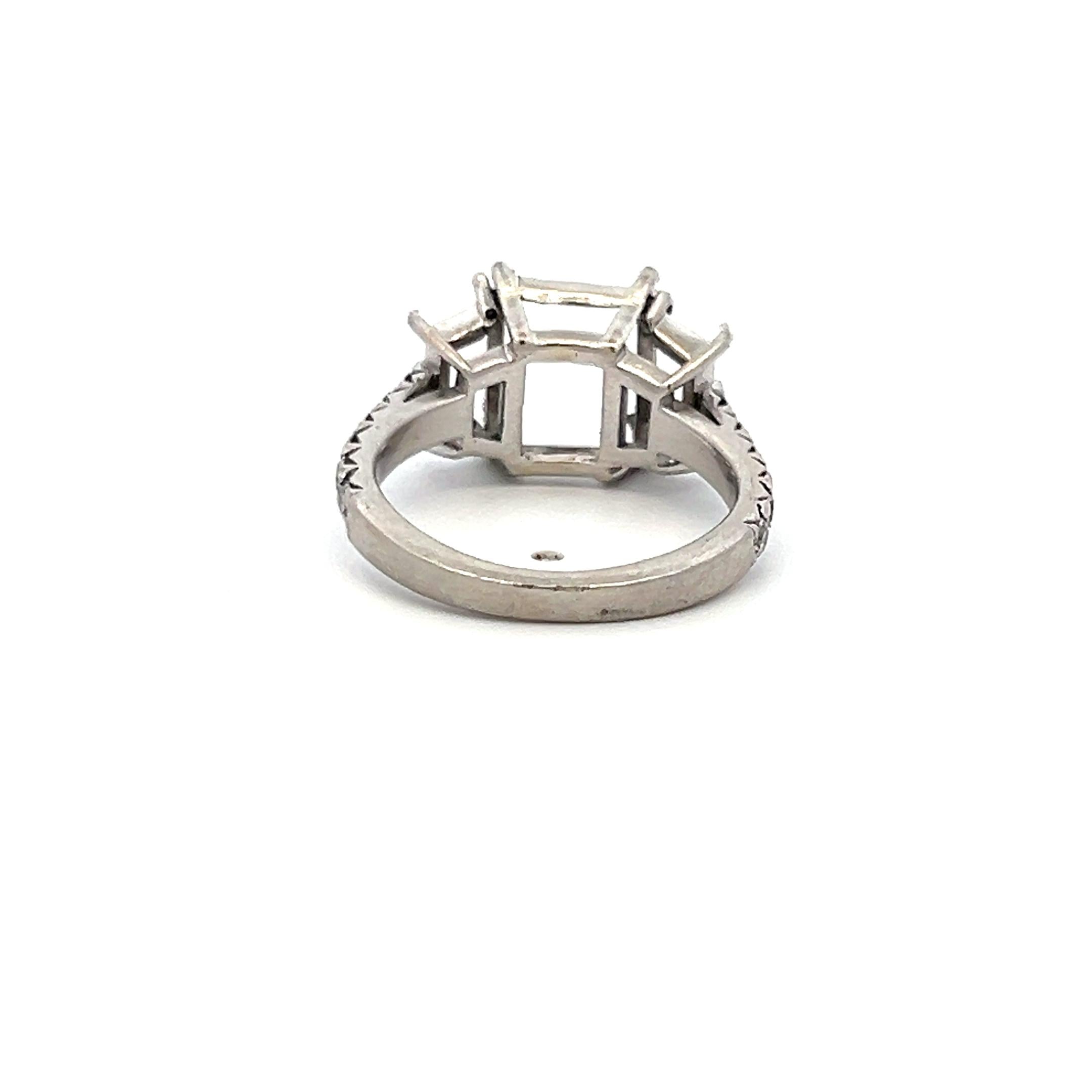 0.36 Carat Round Brilliant G VS Diamond Platinum Semi Mount Ring