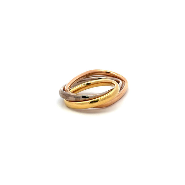 Cartier 18 Karat Tri Color Gold Trinity Two Finger Ring