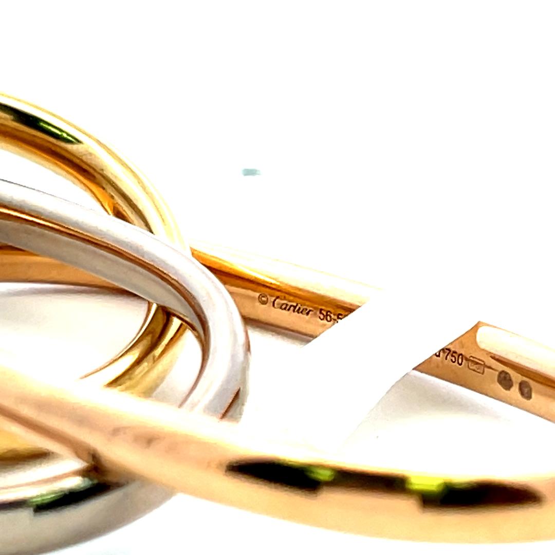 Cartier 18 Karat Tri Color Gold Trinity Two Finger Ring