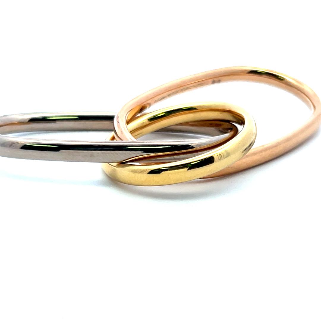 Cartier 18 Karat Tri Color Gold Trinity Two Finger Ring