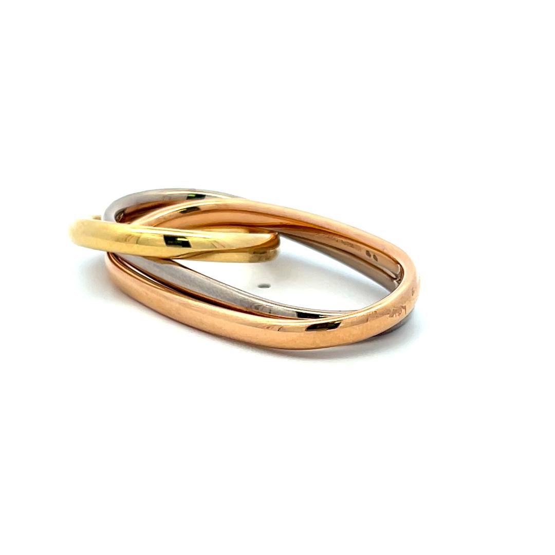 Cartier 18 Karat Tri Color Gold Trinity Two Finger Ring
