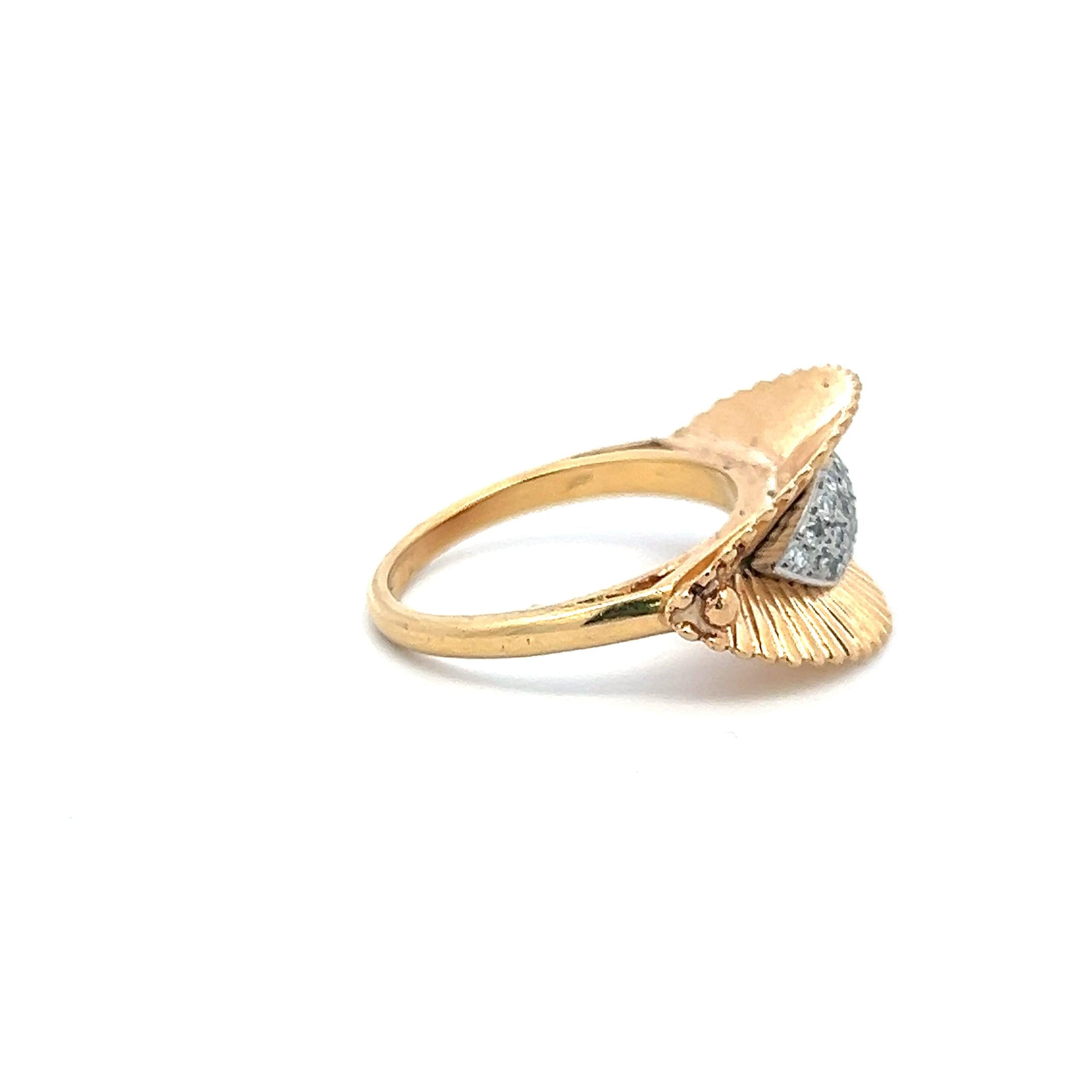0.48 Carat Round Brilliant G VS Diamond 14 Karat Yellow Gold Cocktail Ring