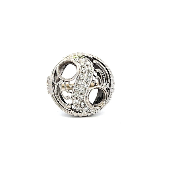 0.20 Carat Round Brilliant G SI Diamond 14 Karat White Gold Semi Mount Ring