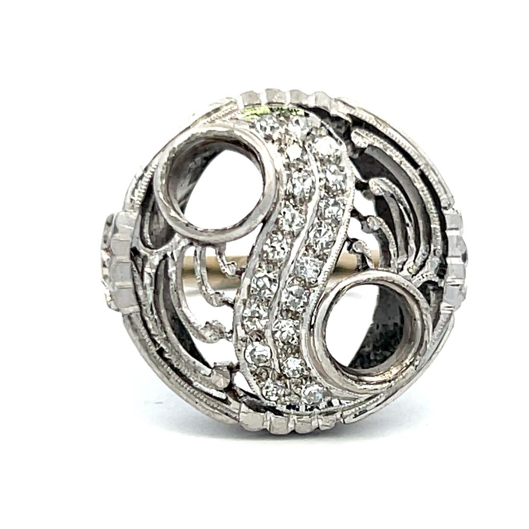 0.20 Carat Round Brilliant G SI Diamond 14 Karat White Gold Semi Mount Ring