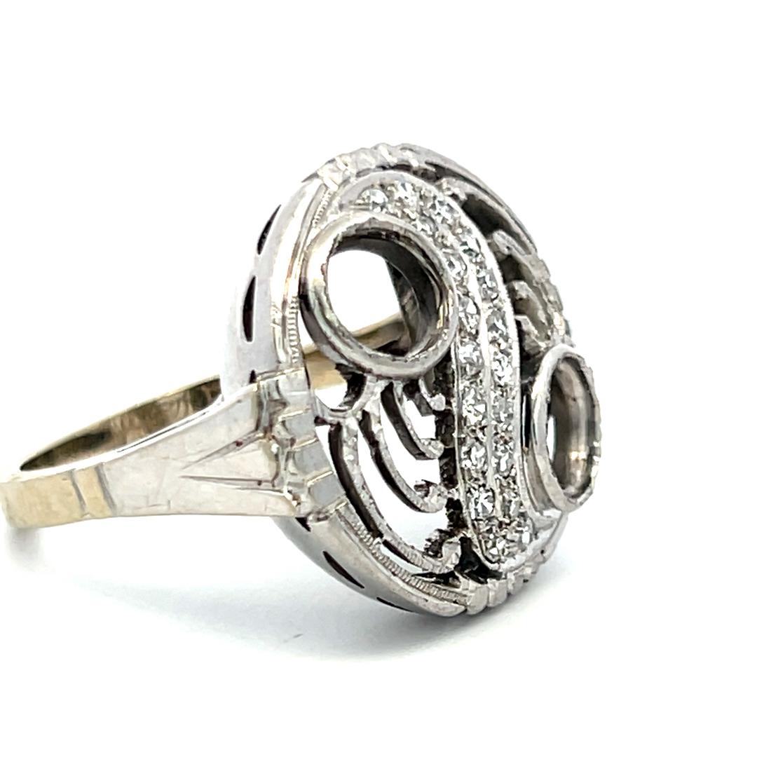 0.20 Carat Round Brilliant G SI Diamond 14 Karat White Gold Semi Mount Ring