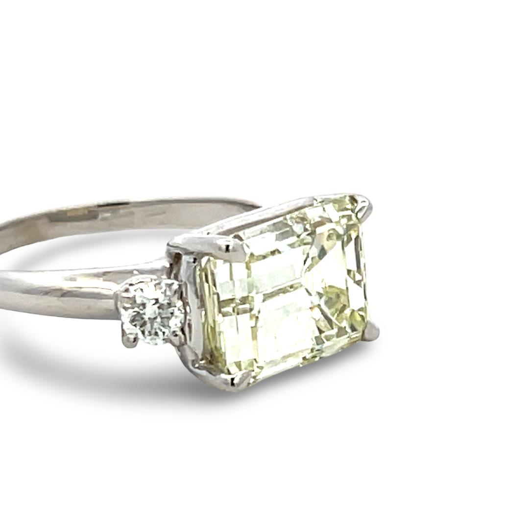 Platinum Engagement Ring 5.3 Carat Emerald & Round Diamonds Size 6.25 N VVS2 GIA