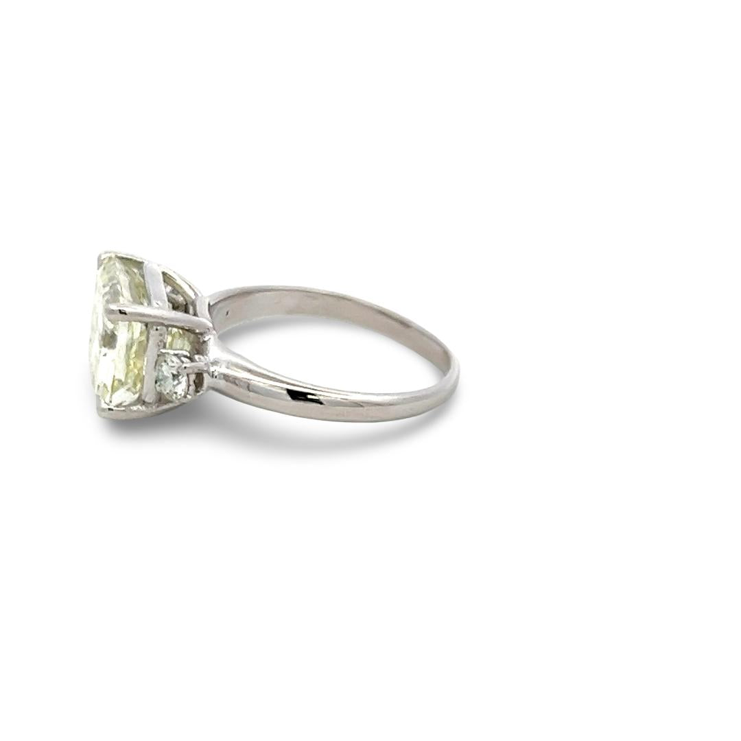 Platinum Engagement Ring 5.3 Carat Emerald & Round Diamonds Size 6.25 N VVS2 GIA