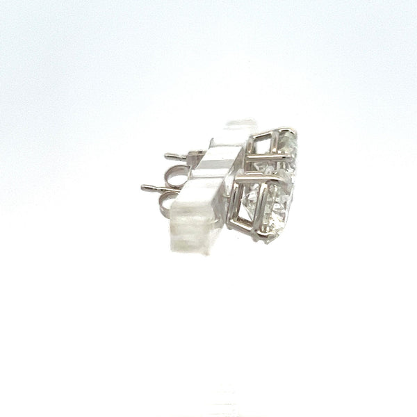 4.02ct Round Brilliant I-I2/I1 Diamond 14K White Gold Stud Earrings with GIA