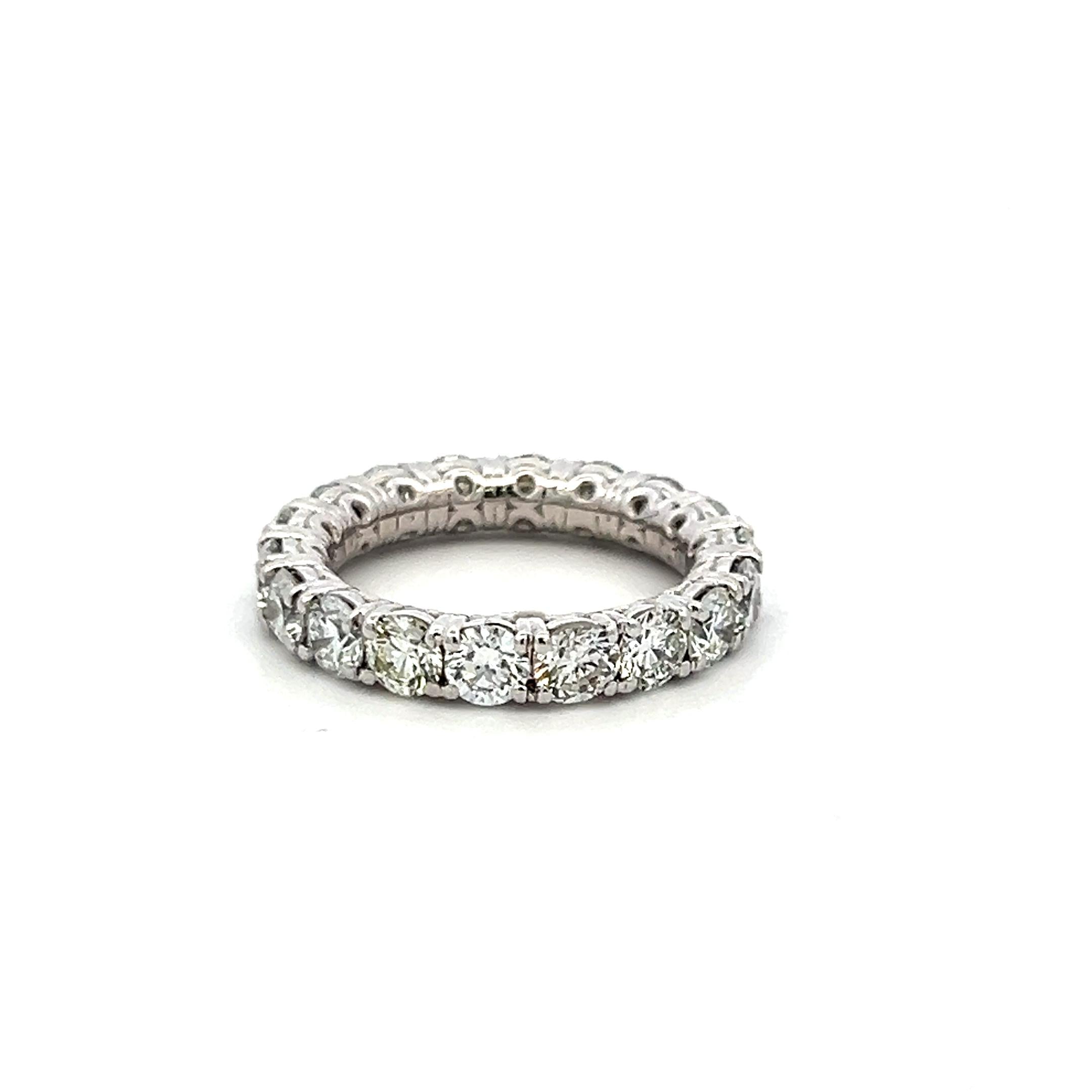 3.40 Carat Round Brilliant G VS Diamond Platinum Eternity Band Ring