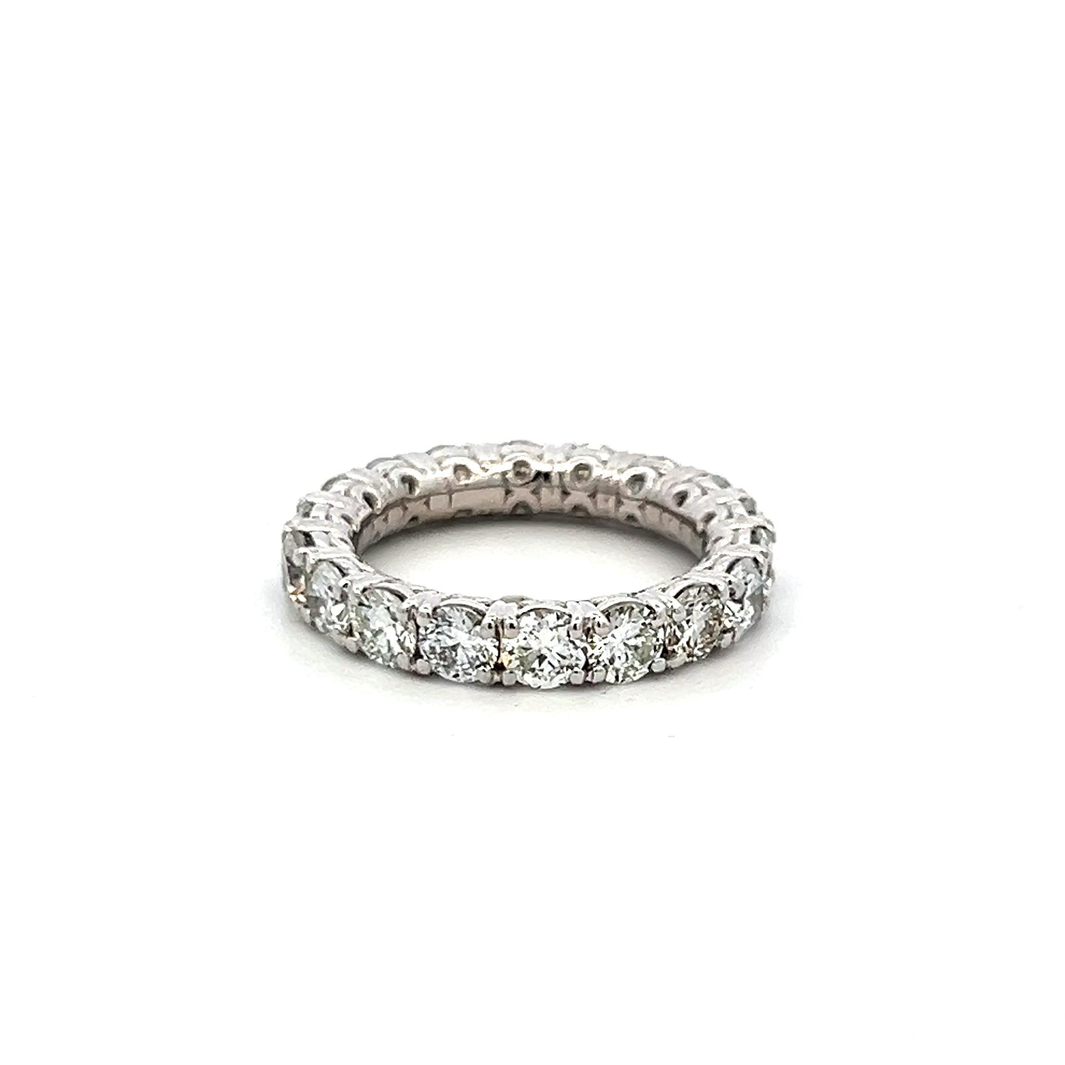 3.40 Carat Round Brilliant G VS Diamond Platinum Eternity Band Ring