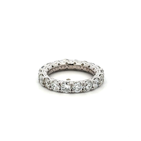 3.40 Carat Round Brilliant G VS Diamond Platinum Eternity Band Ring