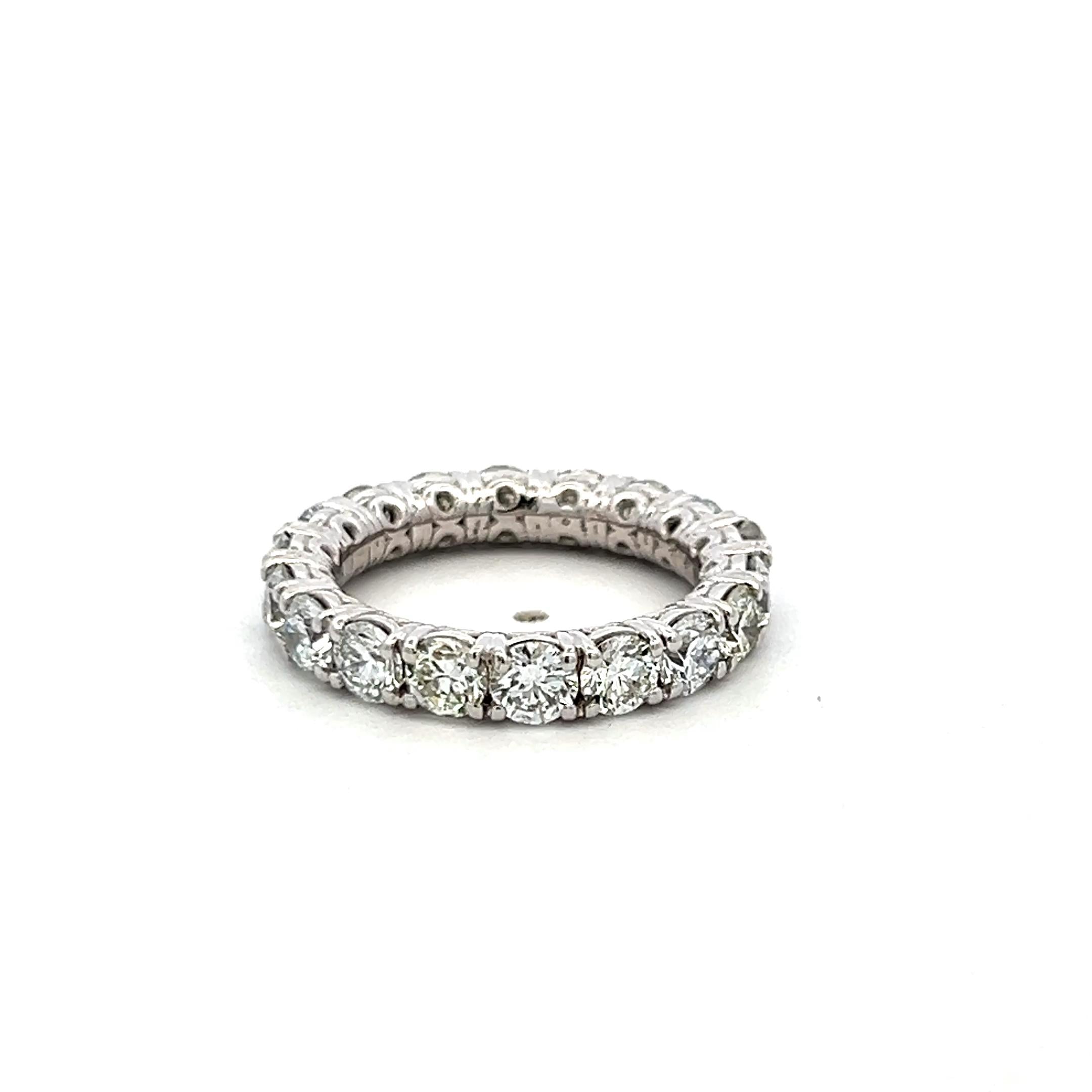 3.40 Carat Round Brilliant G VS Diamond Platinum Eternity Band Ring